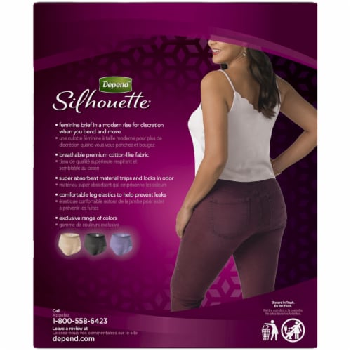 Depend Silhouette Max Absorbency L/XL Modern Rise Incontinence Briefs For  Women, 10 ct - Fry's Food Stores