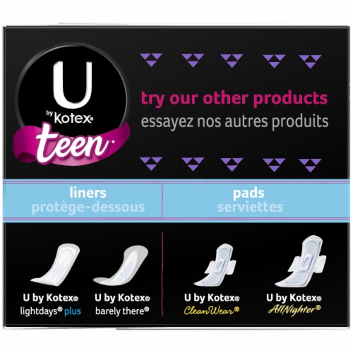 U by Kotex Tween Ultra Thin Unscented Pads with Wings Perspective: left