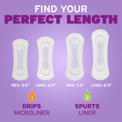 Poise Daily Incontinence Panty Liners 2 Drop Very Light Regular Pantiliners Perspective: left