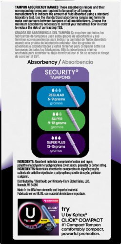 U by Kotex Security Super Plus Tampons Perspective: left