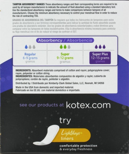 Kimberly Clark Tampons super absorbency