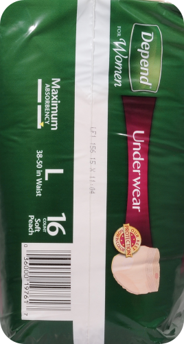 Depend for Women Large Underwear Perspective: left