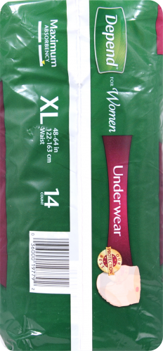 Depend For Women Extra Large Maximum Absorbency Soft Peach Incontinence Underwear Perspective: left