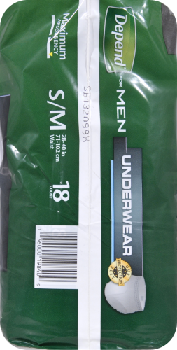 Depend for Men Small/Medium Underwear Perspective: left