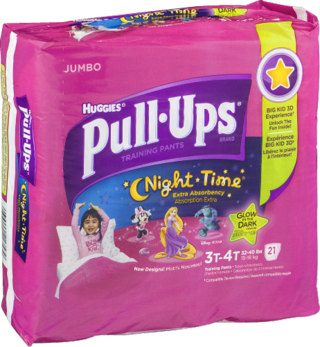 Pull-Ups Night-Time Girls' Potty Training Pants, 3T-4T (32-40 lbs), 20 ct -  Foods Co.