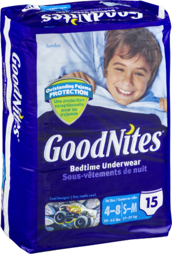Goodnites Boys' Bedwetting Underwear, S/M (38-65 lbs) Perspective: left