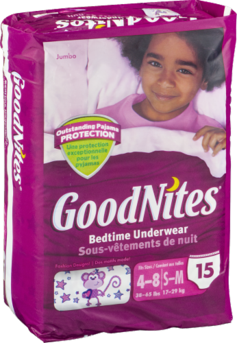 Goodnites Girls' Bedwetting Underwear, S/M (38-65 lbs), 15 count