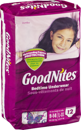 Goodnites Girls' Bedwetting Underwear, L/XL (60-125+ lbs) Perspective: left