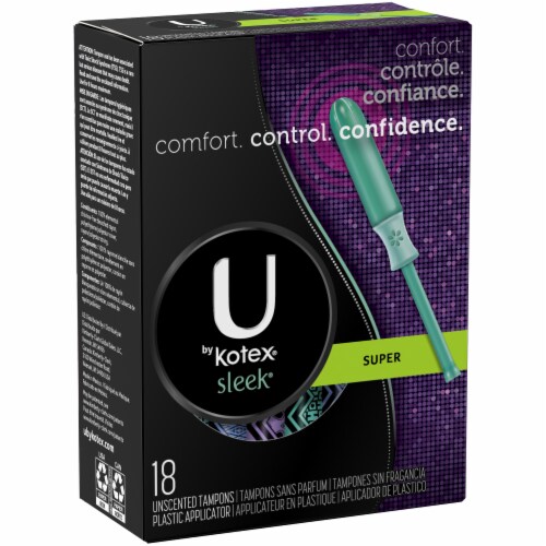 U by Kotex Sleek Super Unscented Tampons Perspective: left