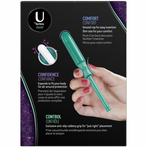 U by Kotex Sleek Super Plus Unscented Tampons Perspective: left
