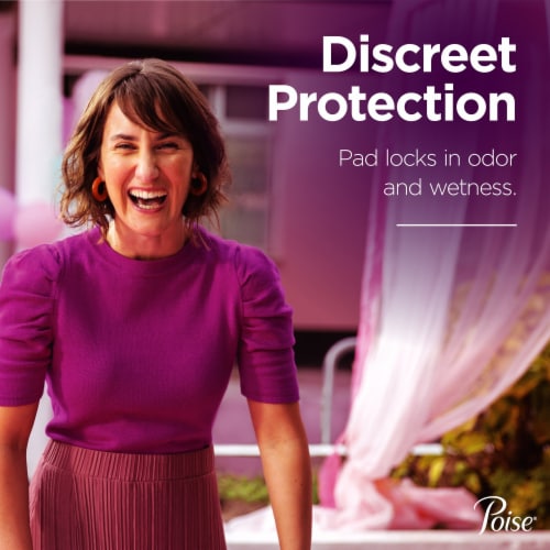 Poise Incontinence Pads and Postpartum Incontinence Pads 6 Drop Ultimate Absorbency Long Length Perspective: left