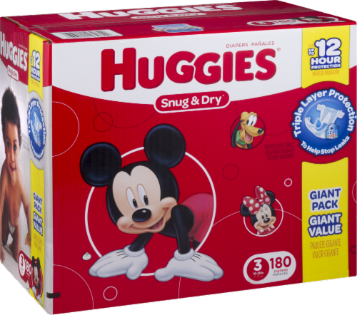 Huggies Snug & Dry Baby Diapers, Size 3 (16-28 lbs) Perspective: left