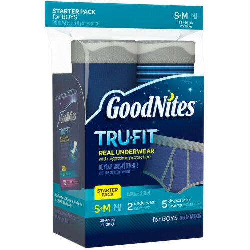 Goodnites TRU-FIT Boys' Disposable Absorbent Inserts, S/M (38-65 lbs) Perspective: left