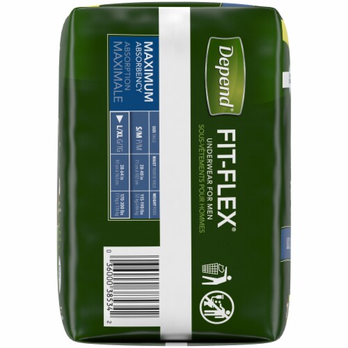 Depend Fit-Flex For Men Large/Extra Large Maximum Absorbency Incontinence Underwear Perspective: left