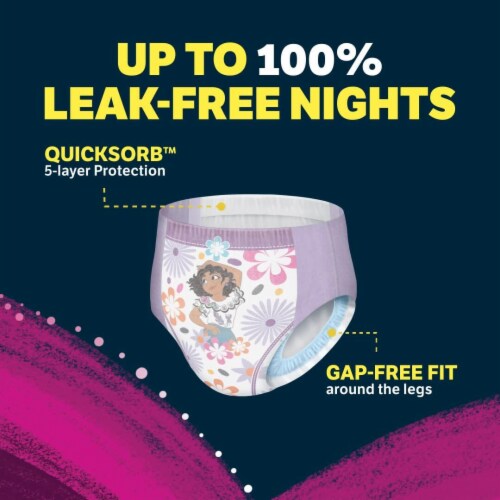 Goodnites Girls' Size S/M Nighttime Bedwetting Underwear Perspective: left