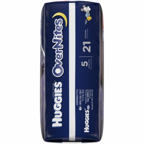 Huggies OverNites Baby Diapers, Size 5 (27+ lbs) Perspective: left