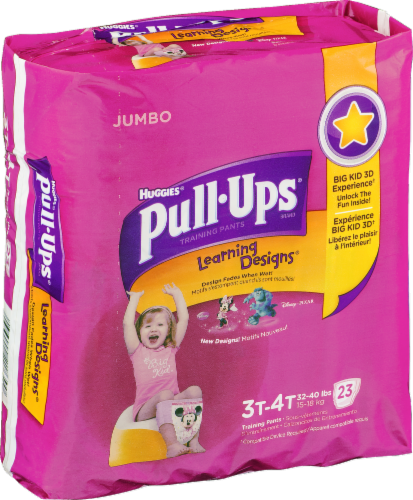 Pull-Ups Learning Designs Girls' Potty Training Pants, 3T-4T (32-40 lbs) Perspective: left