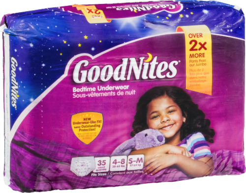 Goodnites Girls' Bedwetting Underwear, S/M (38-65 lbs) Perspective: left