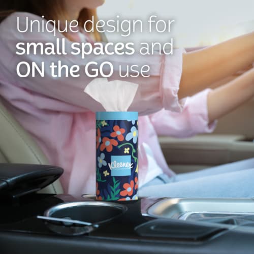Kleenex Perfect Fit Facial Tissues Box Perspective: left