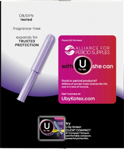 U by Kotex Security Super Unscented Tampons Perspective: left