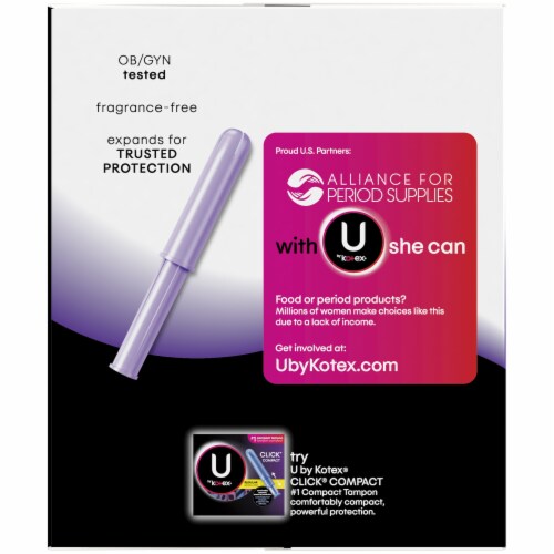 U by Kotex Security Super Plus Unscented Tampons Perspective: left