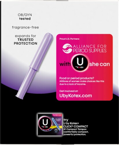 U by Kotex® Security® Regular & Super Unscented Tampons Perspective: left