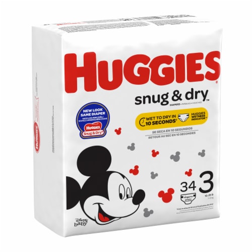 Huggies Snug & Dry Baby Diapers, Size (16-28 lbs), 34 count - Kroger