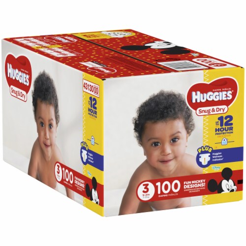 Huggies Snug & Dry Baby Diapers, Size 3 (16-28 lbs) Perspective: left