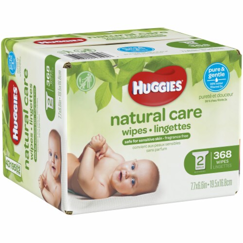 Huggies Natural Care Sensitive Fragrance Free Baby Wipes Refill Packs Perspective: left
