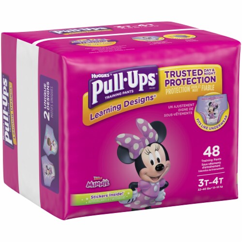 Pull-Ups Learning Designs Girls' Potty Training Pants, 3T-4T (32-40 lbs) Perspective: left