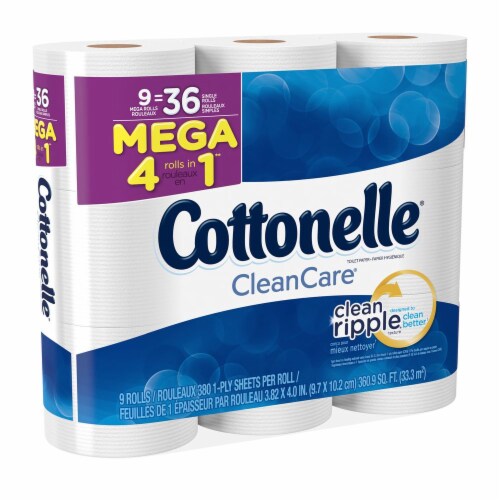 Cottonelle Clean Care Mega Roll Bath Tissue Perspective: left