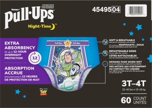 Pull-Ups Night-Time Boys' Potty Training Pants, 3T-4T (32-40 lbs) Perspective: left