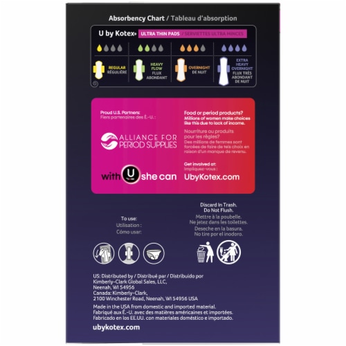 U By Kotex Allnighter Ultra Thin Overnight Pads With Wings 40 Ct Ralphs