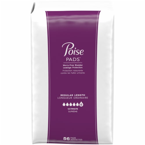 Poise Regular Length Ultimate Absorbency Pads 112 Count Perspective: left