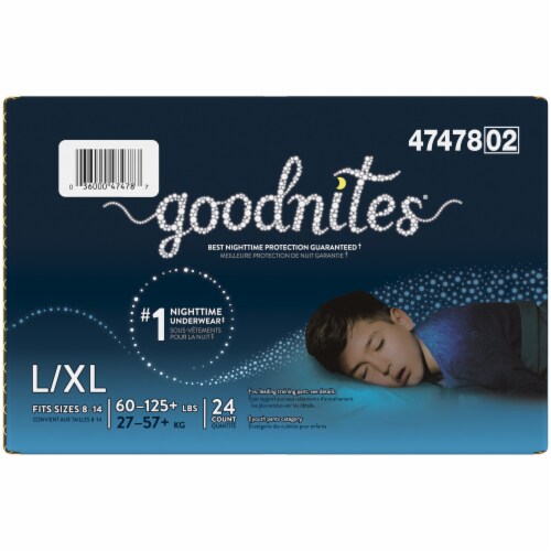 Goodnites Boys' Bedwetting Underwear, L/XL (60-125+ lbs), 24 ct