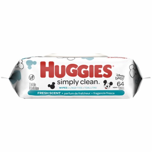 Huggies Simply Clean Unscented Baby Wipes, 1 Flip Top Pack (64 Wipes Total), Diapers & Wipes