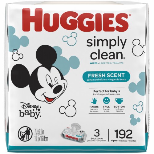 Huggies Simply Clean Fresh Scent Baby Wipes Flip-Top Packs, 3 pk / 64 ct -  Kroger