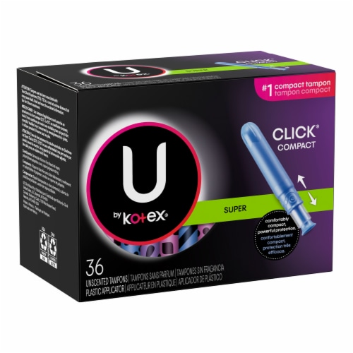 U by Kotex Click Compact Super Absorbency Unscented Tampons Perspective: left