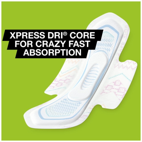 U by Kotex CleanWear Heavy Flow Unscented Ultra Thin Pads with Wings Perspective: left