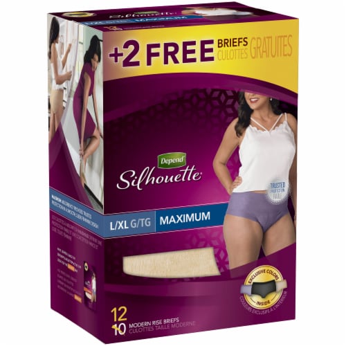 Depend Silhouette Maximum Absorbency Incontinence Underwear for Women Perspective: left