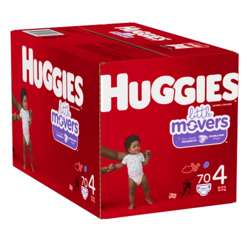 Huggies Little Movers Baby Diapers, Size 4 (22-37 lbs) Perspective: left
