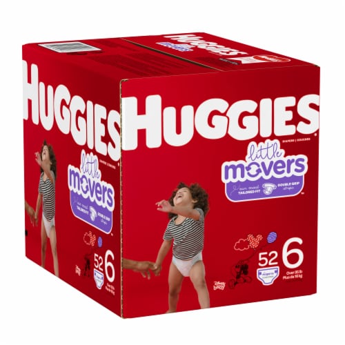 Huggies Little Movers Baby Diapers, Size 6 (35+ lbs) Perspective: left