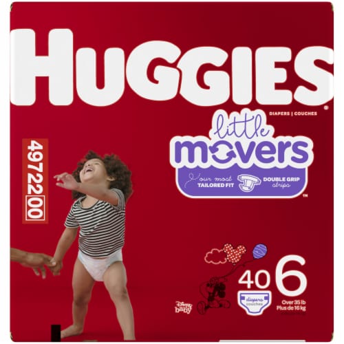 Huggies Little Movers Baby Diapers, Size 6 (35+ lbs), 40 count - Ralphs