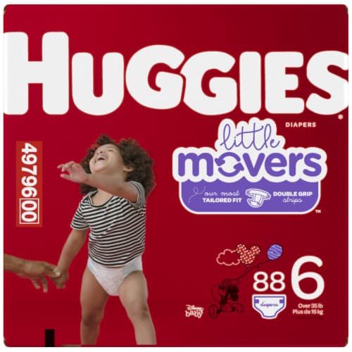 Huggies Little Movers Baby Diapers, Size 6 (35+ lbs), 84 count - Jay C Food  Stores