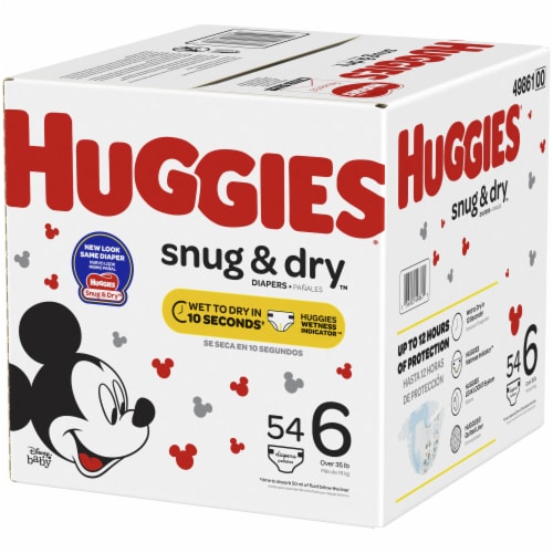 Huggies Snug & Dry Baby Diapers, Size 6 (35+ lbs) Perspective: left