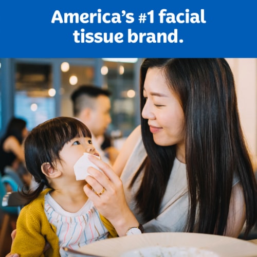 Kleenex Trusted Care Facial Tissues Flat Box Perspective: left