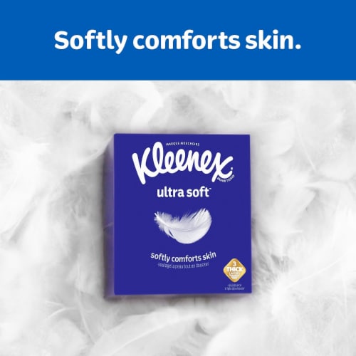 Kleenex Ultra Soft Facial Tissue 3-Ply 110 Tissues/Box 3 Boxes/Pack (50239) Perspective: left
