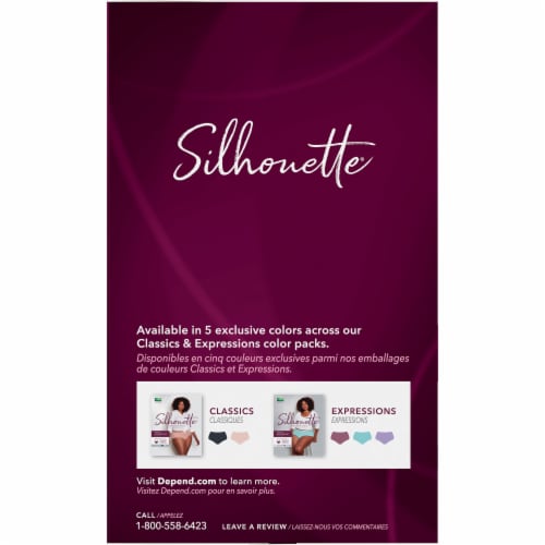 Depend Silhouette Maximum Absorbency L/XL Incontinence Underwear for Women Perspective: left