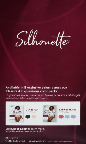 Depend Silhouette L/XL Maximum Absorbency Incontinence Underwear for Women Perspective: left