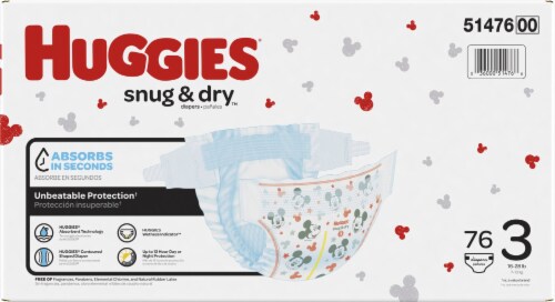 Huggies Snug & Dry Baby Diapers, Size 3 (16-28 lbs) Perspective: left